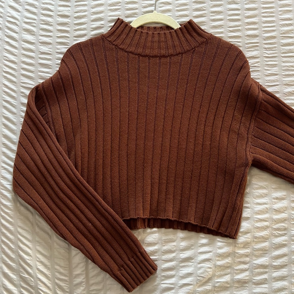 Ribbed Mock Neck Sweater